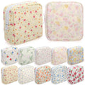 Paterr 10 Pcs Quilted Makeup Bag Bulk Cotton Floral Cosmetic Bag Women Girls Bridesmaid Gifts Cute Makeup Pouch Coquette Aesthetic Travel Toiletry Organizer(Floral Style,5.12 x 4.72 x 1.97 Inches)