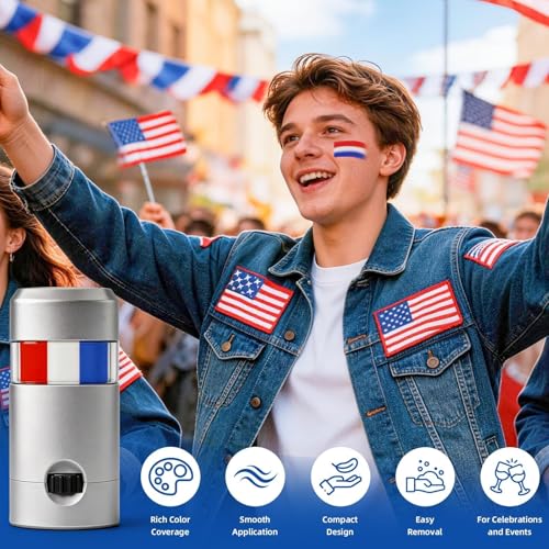 USA Patriotic Face Paint Stick Set - 4 Pack Red, White & Blue