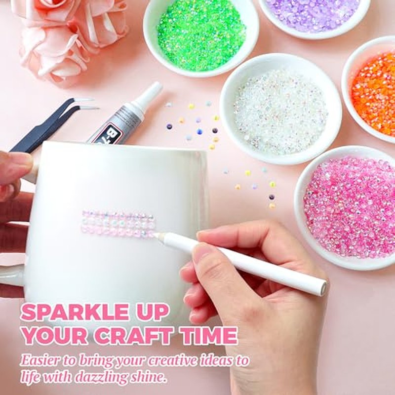 50000Pc Jelly Rhinestones Kit 3mm Flatback Gems with B7000 Glue