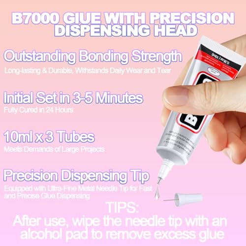 50,000+ Pcs Rhinestone Bedazzling Kit with B7000 Glue - 3mm Resin Gems