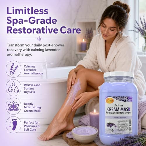 SPA REDI Pedicure Cream Mask & Massage Lotion - Lavender & Wildflower (128 oz)