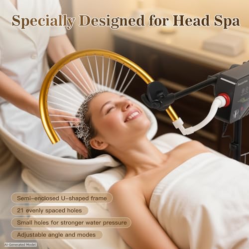 Waterfall Head Spa Machine with Temperature Control & Adjustable Frame