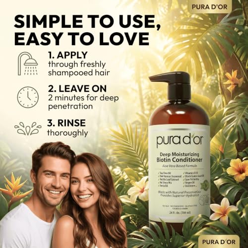 PURA D'OR Deep Moisturizing Conditioner for Dry, Damaged Hair 24oz