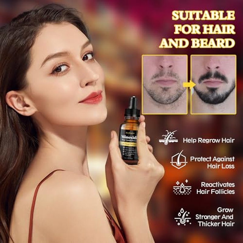 5% Minoxidil Hair Growth Serum - 2-Pack for Men & Women