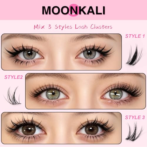 MOONKALI D Curly Manga Lash Clusters Kit 10-16mm