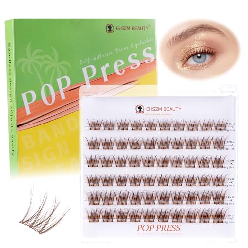 Brown Pre-Glued Lash Clusters - Self-Adhesive 10-14mm