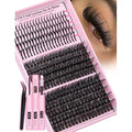 Lash Clusters Kit 13-21MM Lash Spikes Eyelash Clusters 80D 100D Thick Cluster Eyelash Extensions Kit Spiky DIY Lash Extensions Kit Individual Lashes Volume 295PCS