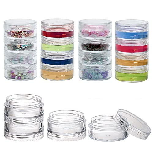Stackable Cosmetic Containers 10g - 5 Pack Clear Jars