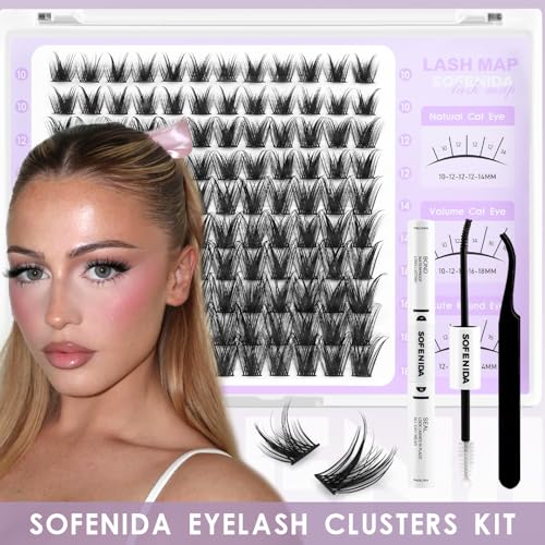 SOFENIDA Wispy Lash Clusters Kit 10-18mm DIY Extensions