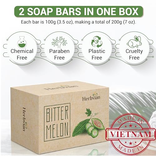 2 PCS Bitter Melon Moringa with Natural Tea Tree Oil Soap Bar for Back Acne, Anti Bacterial Momordica Charantia Body Soap, Anti-Acne, Herbal Cleansing with Melaleuca Quinquenervia Oil