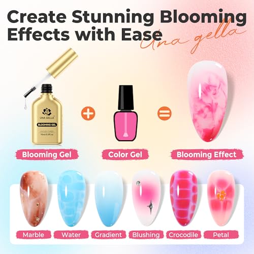 Nail Blooming Gel - Clear 15ml for Watercolor, Marble & Floral Nail Art - DIY & Salon Use