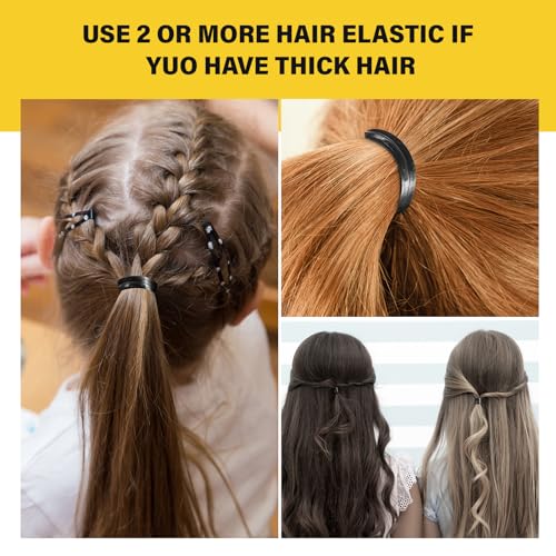 Mini Rubber Hair Bands 1000 Pcs - Black, 1/2 Inch, Durable Elastic Hair Ties
