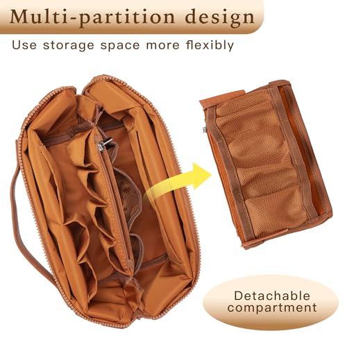 Minoisome Large Capacity Travel Makeup Bag with Adjustable Dividers