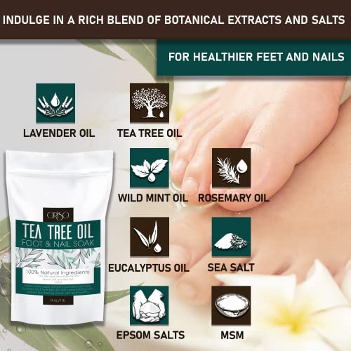 Tea Tree Oil Foot Soak with Epsom Salts & Lavender - 16 Oz