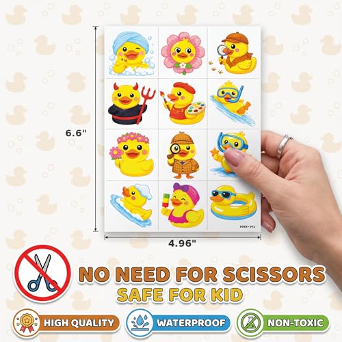 96 Cute Duck Temporary Tattoos for Kids | Party Favors