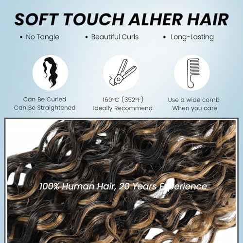 ALHER F1B/27 Black and Blonde Highlight Water Wave Bundles with 2x6 Long Deep Part Lace Closure, 12A Wet n Wavy Bayalage Ombre Colored Bundles with Closure 100% Virgin Remy Human Hair 12 14 16+12 IN