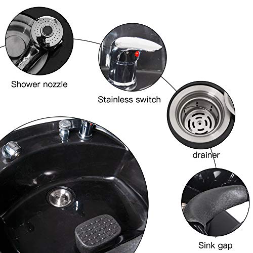 Polar Aurora Backwash Barber Chair with ABS Shampoo Bowl