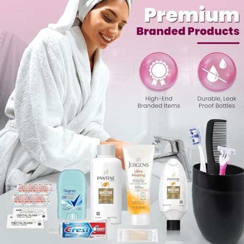TrekTote Travel Toiletry Kit for Women – 15-Piece TSA-Approved Set