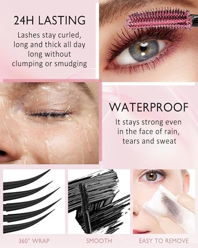 Lestpola Burgundy Waterproof Tubing Mascara - Volumizing & Lengthening Eyelash Makeup