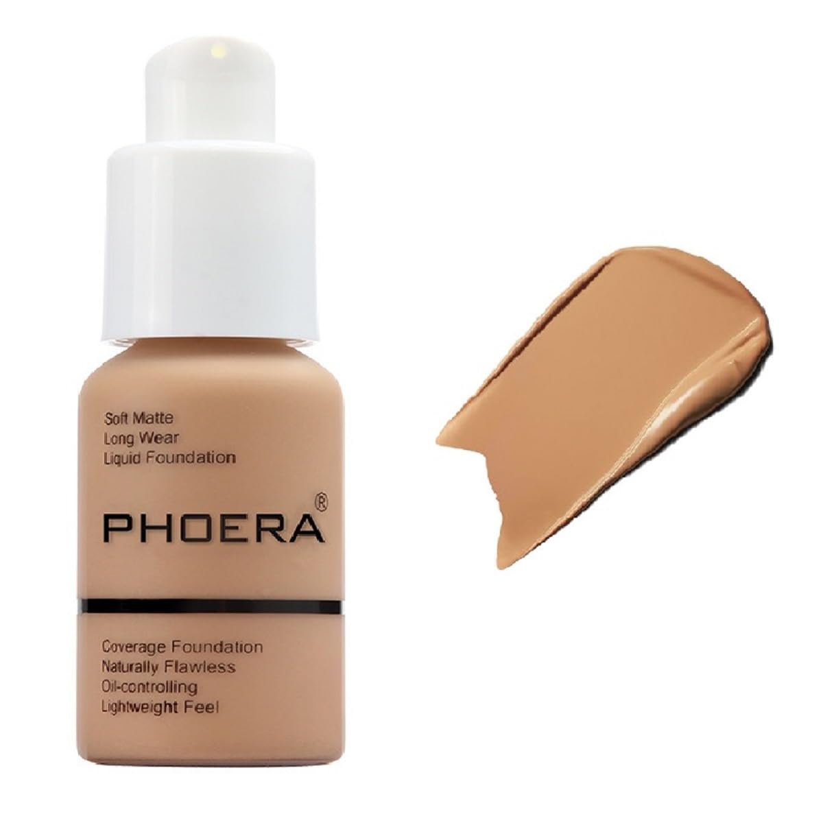 PHOERA Foundation,Natural Moisturizing Highlighting Matte Oil Control Flawless Concealer Foundation,Foundation Makeup,Full Coverage Foundation (105 Sand)