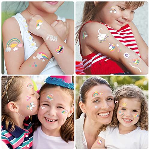 Temporary Unicorn Tattoos for Kids - 4 Pack Waterproof