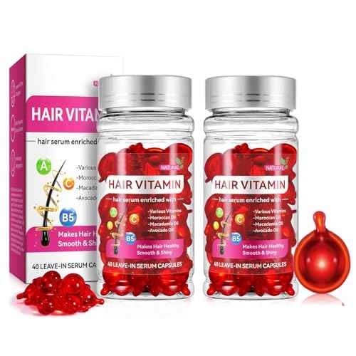 Hair Treatment Vitamin Serum Oil Capsule for Dry Damaged Hair, 2 Boxs, Enriched with Moroccan Macadamia Avocado Oils. (80 Pcs)