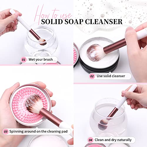 DUcare Solid Makeup Brush Cleaner Soap with Mat Pad