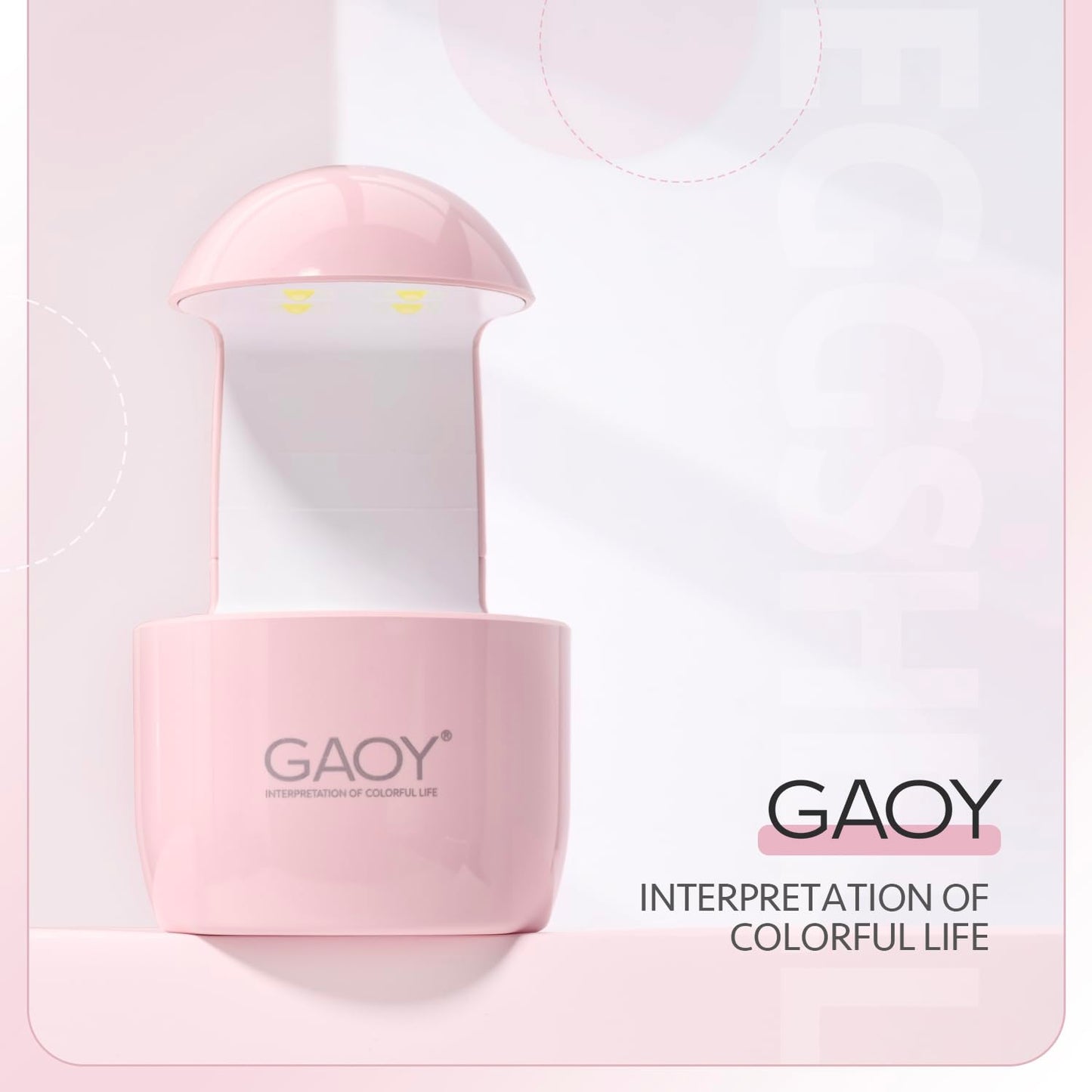 GAOY Mini UV Light for Gel Nails, Small Nail Cure Light, Eggshell LED Nail Lamp, USB Nail Dryer for Fast Curing, Pink