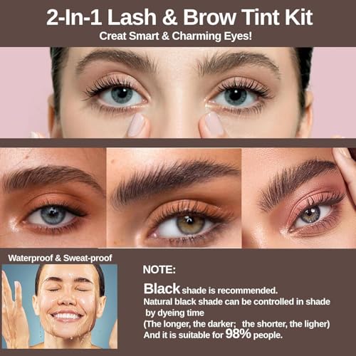 Eyebrow & Eyelash Tinting Kit - 2-in-1 Dark Black Color
