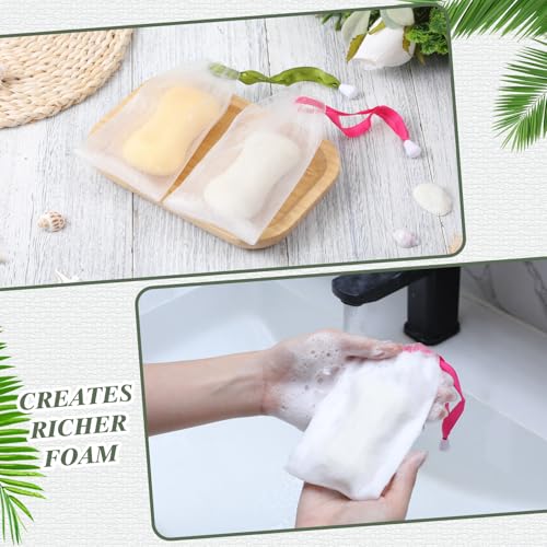 Sunnyray 400 Pcs Mesh Soap Bags 10 Colors with Drawstring