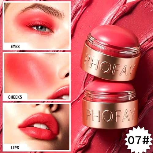 PHOFAY 3-in-1 Mousse Blush Cream & Lipstick Gloss - Variant 07#