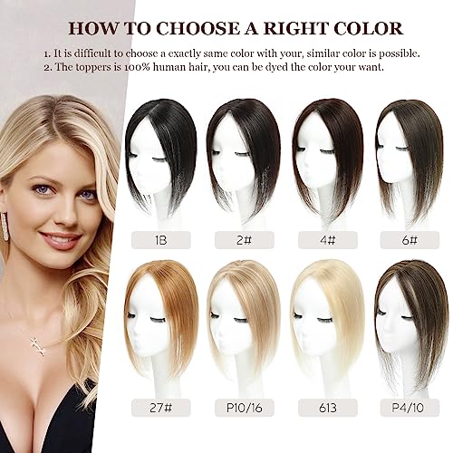 Aimeolyn Human Hair Toppers for Women, 12 inch