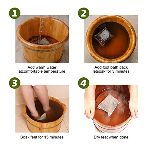 Natural Ginger & Mugwort Lymphatic Drainage Foot Soak Bags - 20 Pack