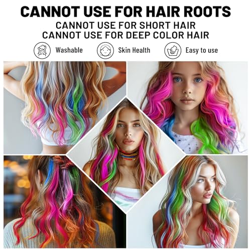 BADCOLOR Temporary Hair Chalk Comb - 7 Vibrant Colors
