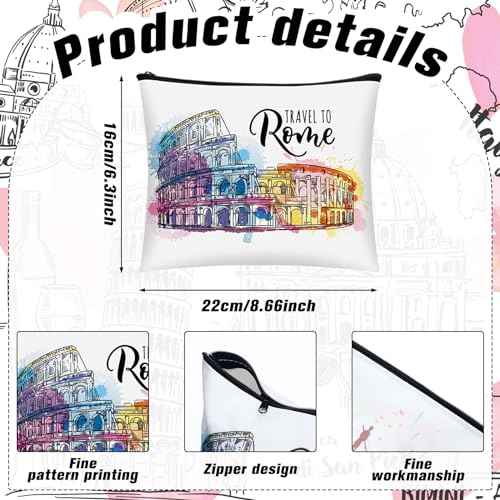 9 Pcs Italy Cosmetic Bag Souvenir Italy Travel Gifts Italian Makeup Purse Zipper Pouch for Girls Women Traveler Birthday Christmas Party Favors