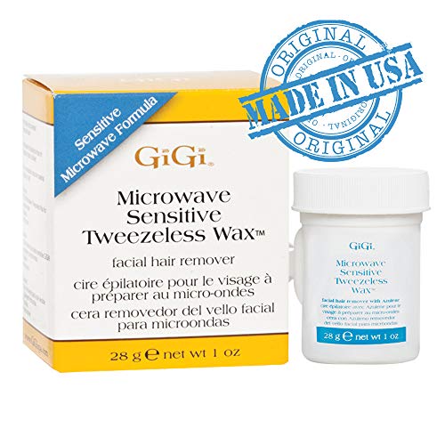 GiGi Microwave Tweezeless Wax, Non-Strip Waxing Kit Gentle Remover for Sensitive Skin, Painless Hair Removal - 2 Pack