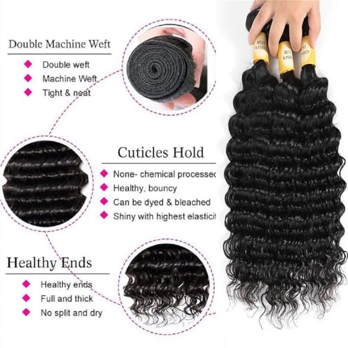 Deep Wave Curly Human Hair Bundles - 100% Brazilian Virgin Hair