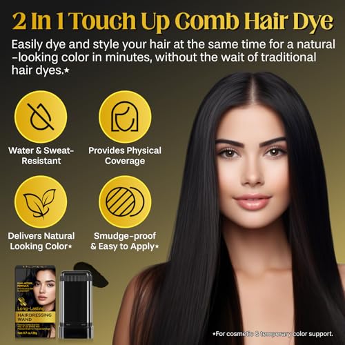 Hair Color Stick - 2-in-1 Gray Coverage & Styling Solution (Black)