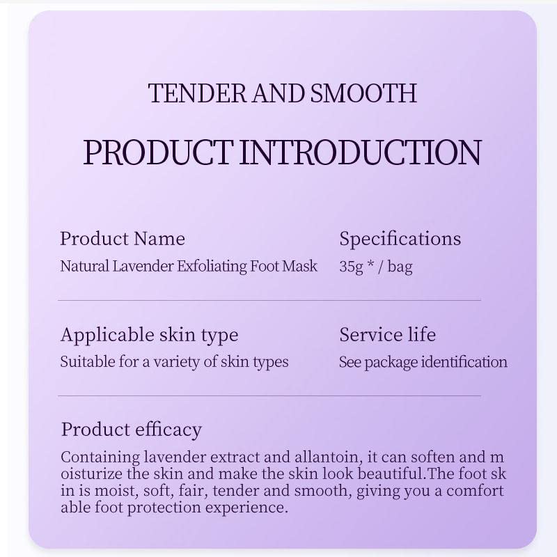 Lavender Exfoliating Foot Peel Mask - 6 Pack for Soft Feet