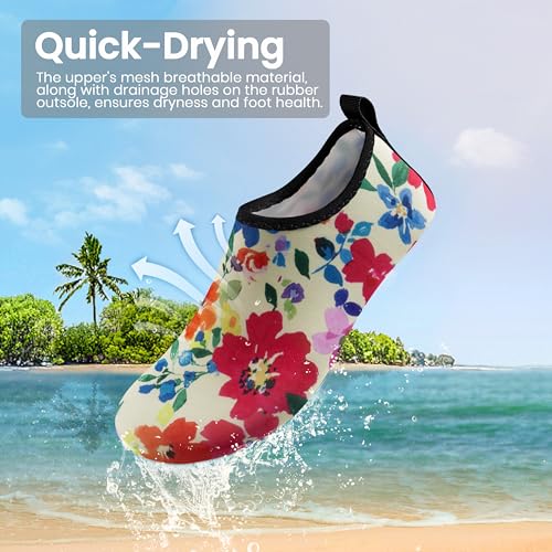 SEEKWAY Water Shoes Women Men Adult Quick-Dry Aqua Socks Barefoot Non Slip for Beach Swim River Pool Lake surf Black Size SK002