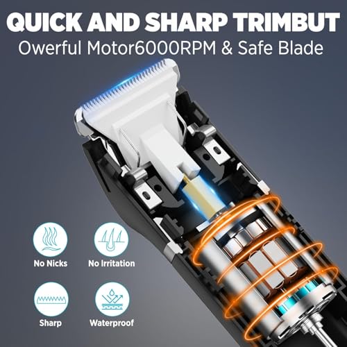 Electric Razor for Men: 2-in-1 Beard & Nose Hair Trimmer for Men - IPX7 Waterproof Shavers for Temple Groin Body Ear Hairs Trimmer - Best Gifts for Husband