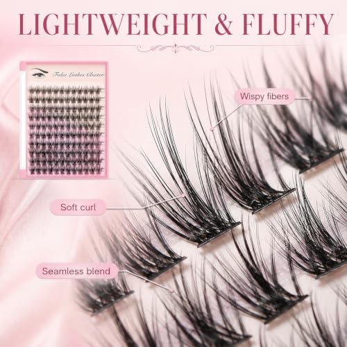 SULV Wispy Lash Clusters - Natural DIY Eyelash Extensions, 120PCS