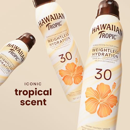 Hawaiian Tropic Weightless Hydration Clear Spray SPF 30, 2-Pack (6 oz)