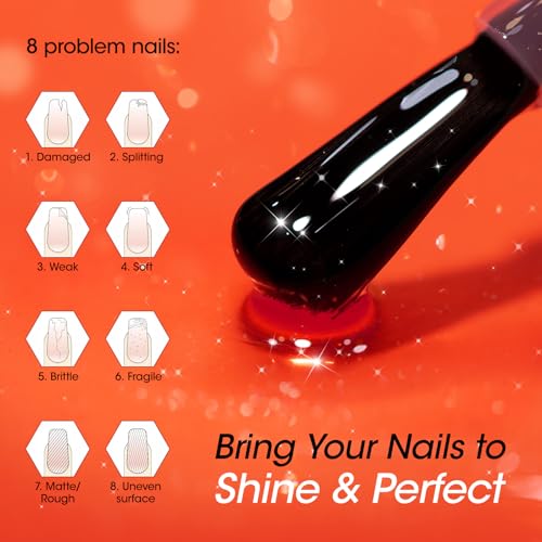 GELLEN Active Glow Nail Polish - Ridge Filler & Strengthener, Rose Red