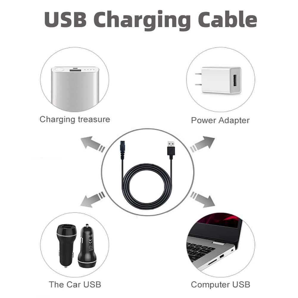 Qjin 5V USB Charger for Philips Norelco Shaver QP2724, QP2834, QP4530, QP6552, S7887, S5880 & MG9520, MG7910, MG5910 Trimmer