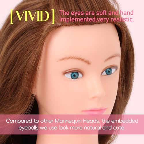 80% Human Hair Mannequin Head for Cosmetology - Styling Practice