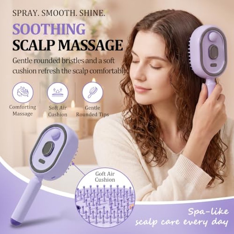 3-in-1 Electric Spray Massage Comb for Detangling & Styling