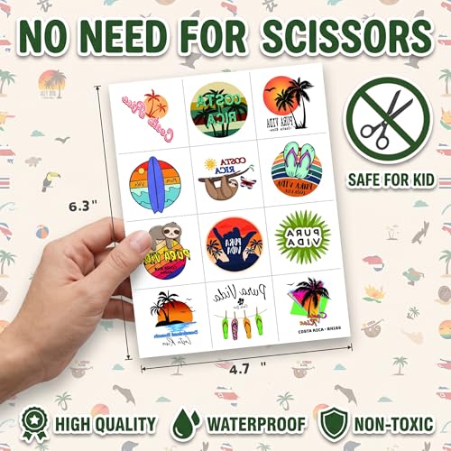 96 Tropical Temporary Tattoos - Costa Rica Party Favors