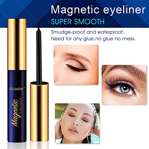 Alcastar Magnetic Eyelashes, Synthetic Fiber, Natural Look, Waterproof, No Glue Required (BA-Cat Eye10815)