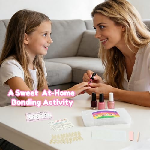 SINOKAME Kids Press-On Nails Kit - 240 Pcs Squoval Fake Nails